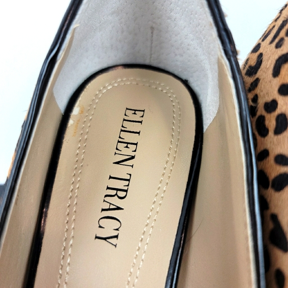 Ellen Tracy Leopard Fur Open Toe Heels - Picture 7 of 8